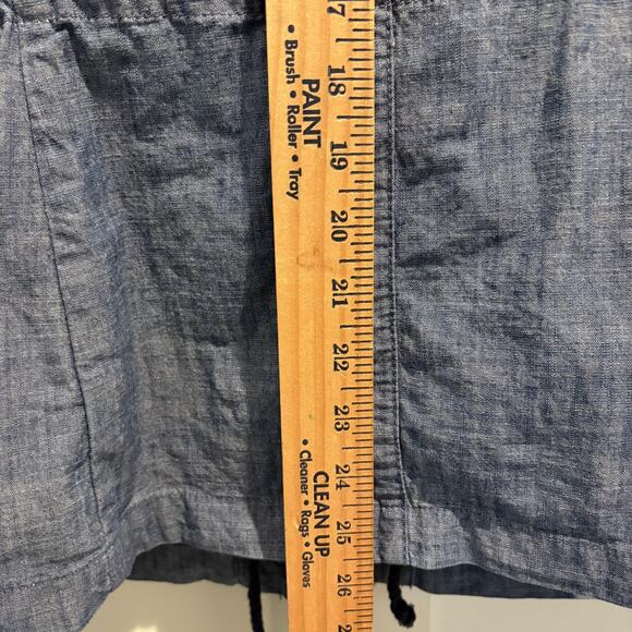 Talbots Jacket Women XS Extra Small Blue Chambray Utility Drawstring Funnel Neck - Picture 8 of 11